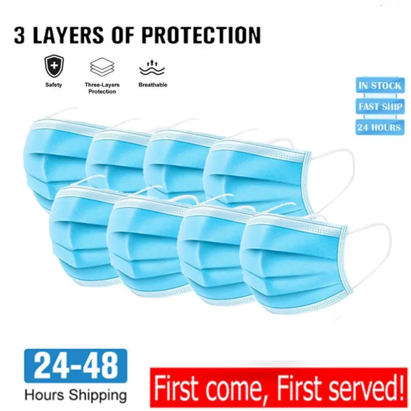 

50/100 Disposable Men Face Mask 3 Ply Protective Non-Woven Elastic Soft Breathable Hygiene Safety Anti-Dust Anti-fog Masks