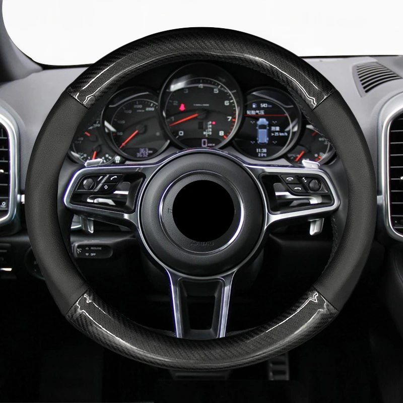 Натуральная кожа углеродного волокна Стиль Чехол рулевого колеса автомобиля для porsche 911 cayenne macan panamera аксессуары для интерьера