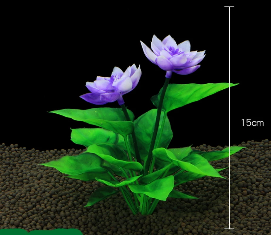 Прекрасные водные растения украшения для аквариума лотоса моделирование, искусственные растения Цветочный аквариум аксессуары 3 цвета - Цвет: Purple