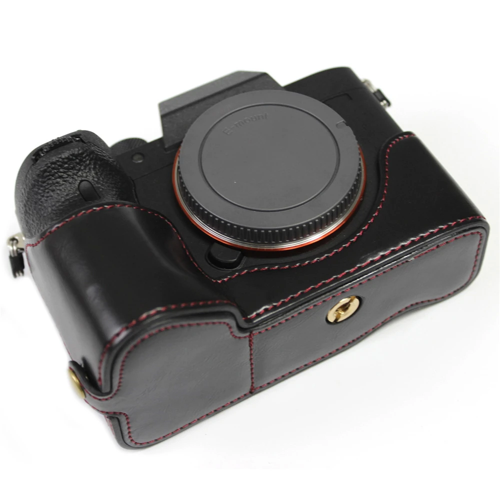 Наполовину защитный чехол-сумка для камеры sony A7R4 A7RIV A7Rm4 A7R IV, чехол из искусственной кожи для камеры, дизайн с открытой батареей