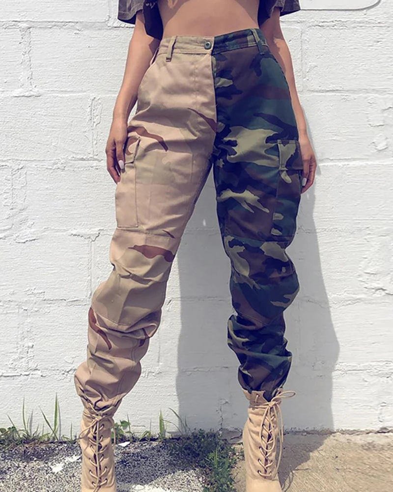 cuffed camo trousers