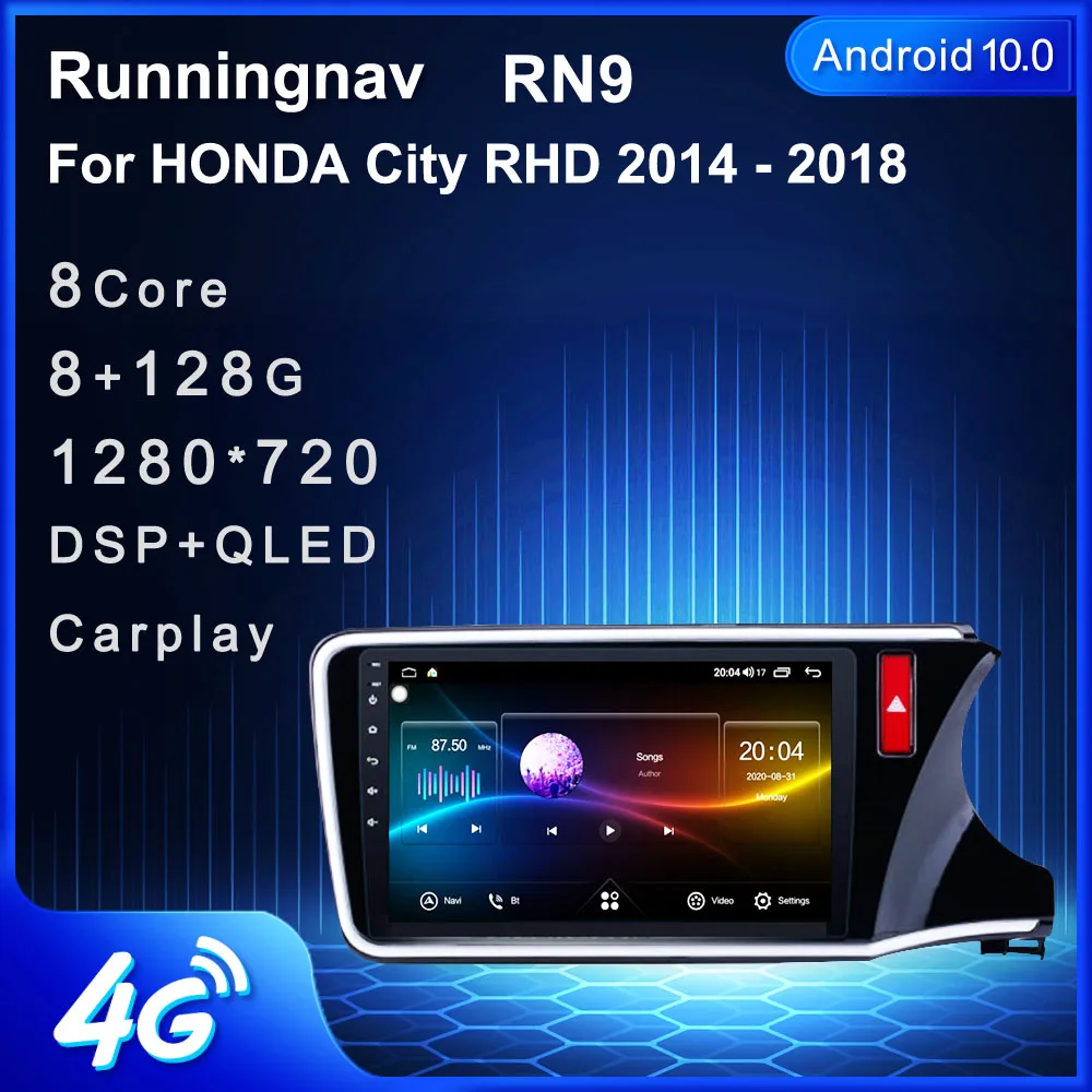 

Runningnav For HONDA City RHD 2014 - 2018 Android Car Radio Multimedia Video Player Navigation GPS