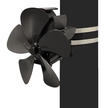 

Clamp Wood Stove Fan 5-Blade - Heat Powered Log Burner Increases 80% More Warm Air Than 2 Blade Eco-Friendly with Stove Thermome