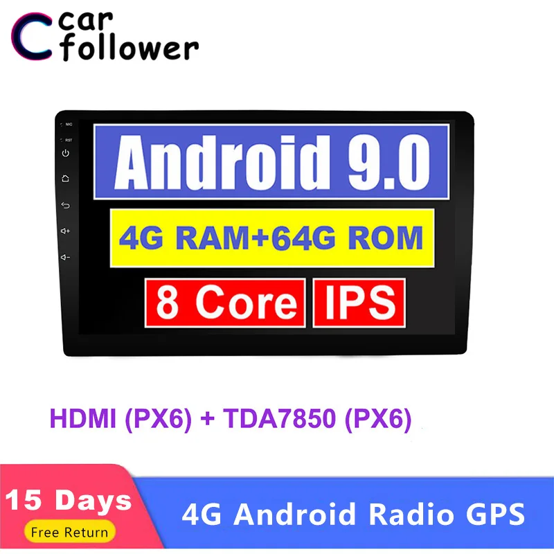 Автомагнитола Android 9 0 4 Гб + 64 ГБ 8 ядер 1 Din универсальная стереосистема Wi Fi Bluetooth