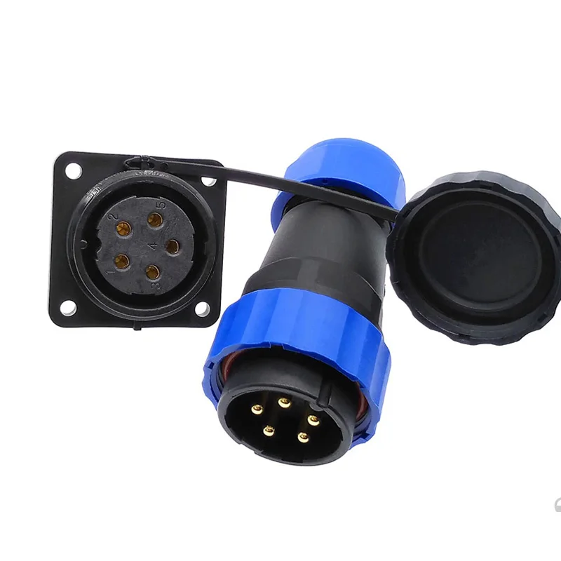 IP68 Waterproof SD20 Aviation Connector Male Plug+Female Socket 20MM SP20 234579101214 Pin 4Hole Square Panel Mount (3)