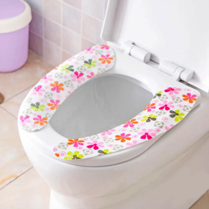 Paste Cotton Decor Toilet Supply Bathroom Accessories Mat Cleaning 1 Pair Home Durable Warm Toilet Sest Pad