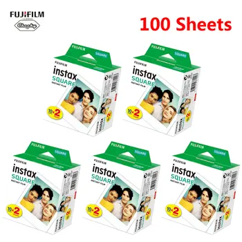

20-100 Sheets Fujifilm Instax Mini Square Film White Edge Photo Paper For Instax Camera SQ10 SQ6 SQ20 Share SP-3 Printer Films