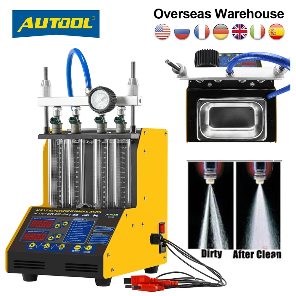 Original AUTOOL CT150 Car Fuel Injector Tester Cleaning Machine Ultrasound Cleaning Injectors