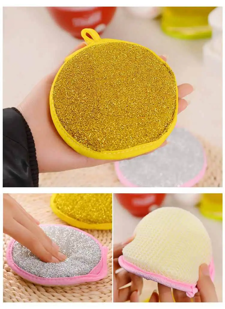 Kitchen Washing Cotton/Brushing King Extra-large Double-Sided Thick gold ingots jin/-Hanging Decontamination Dishcloth Wholesale