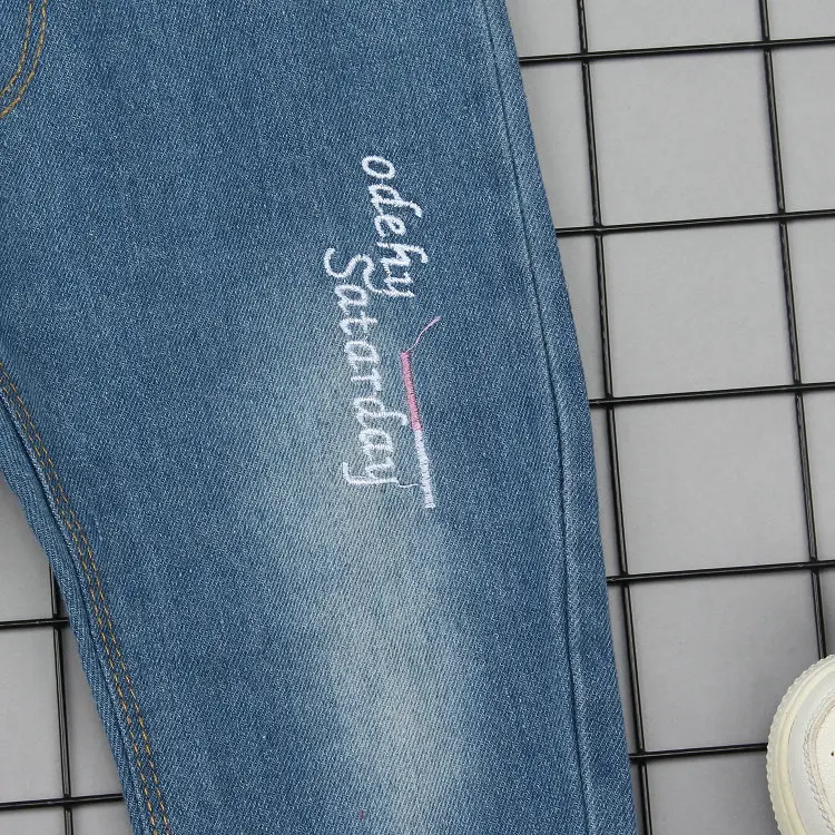 

2019 Spring And Autumn GIRL'S Jeans Small CHILDREN'S Rabbit Revers Washing Cowboy Korean-style Cowboy