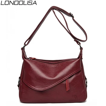 

Famous Luxury Soft Leather Handbags Women Double Pocket Shoulder Bags Designer High Quality Brand Crossbody Bags For Women 2020