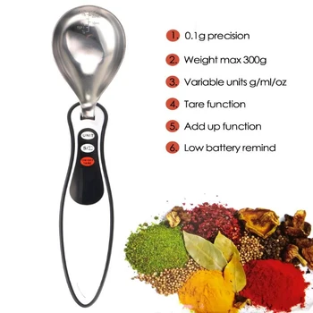 

Portable LCD Digital Measuring Spoon Kitchen Electronic Scale Gram Spoon Weight Volumn Household Baking Cooking Food Scale