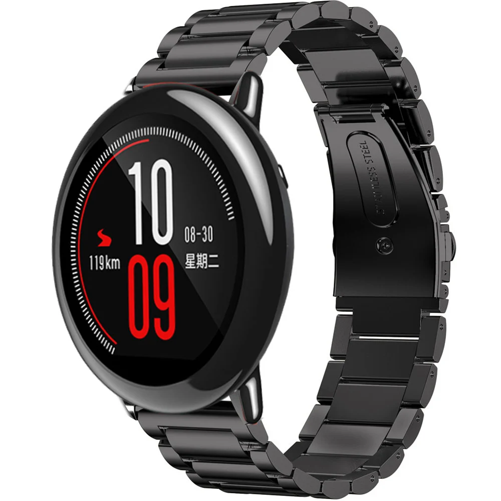 Для Xiaomi Huami Amazfit Pace Смарт-часы ремешок из нержавеющей стали металлические сменные браслеты для Amazfit GTR 47 мм Stratos 2 22 мм