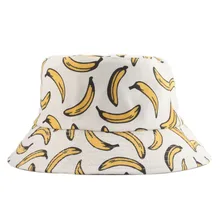 Новинка; летняя уличная Панама унисекс; летняя Панама с принтом банана; Рыбацкая шляпа; Повседневная модная белая шляпа на плоской подошве