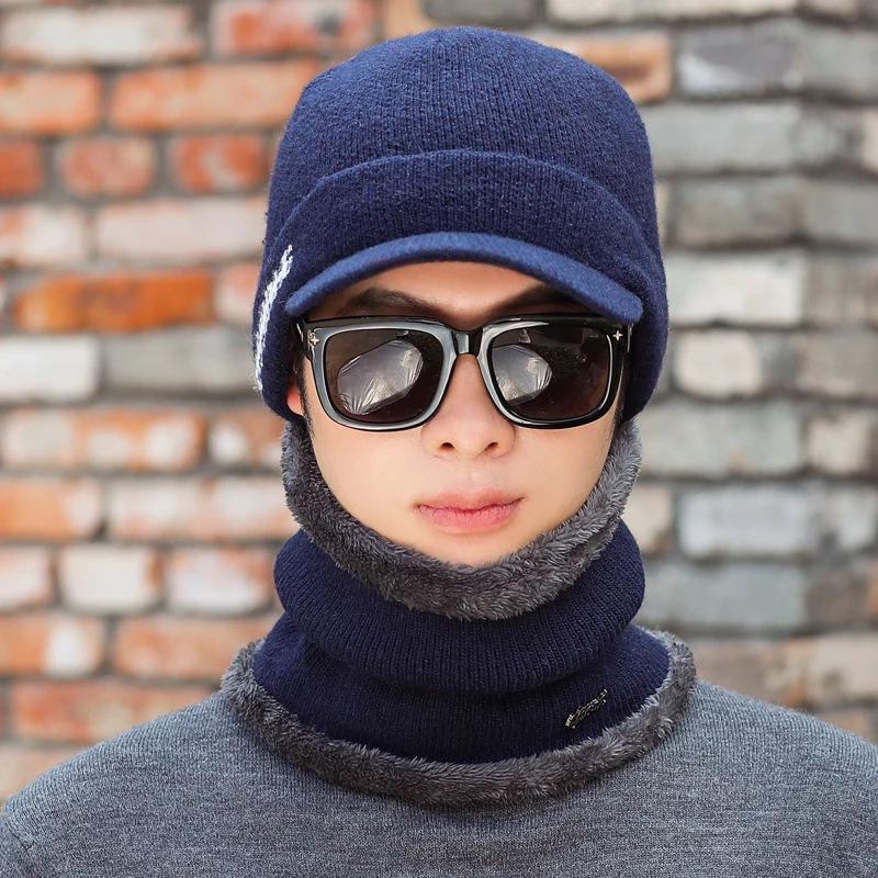 Простая зимняя шапка Skullies Beanies шапки зимние шапки для мужчин женский шерстяной шарф головные уборы, Балаклава маска Knitted шапка вязаная