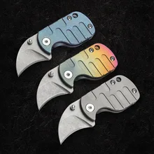 

Mini High Quality Multi Color TC4 Titanium Handle S35vn Blade Outdoor Security Pocket Backpack Key Chain Knife EDC Tool