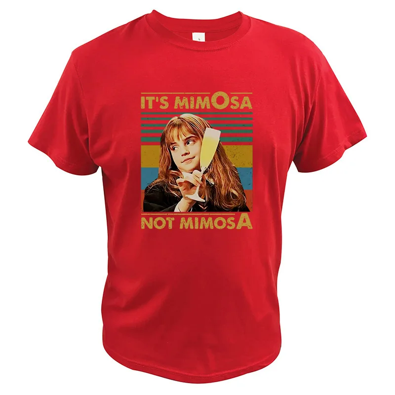 Хлопковая футболка It's Mimosa Not Mimosa, забавная футболка с надписью «Harry Lovers Hermi-one», топы для фитнеса, европейские размеры - Цвет: Red