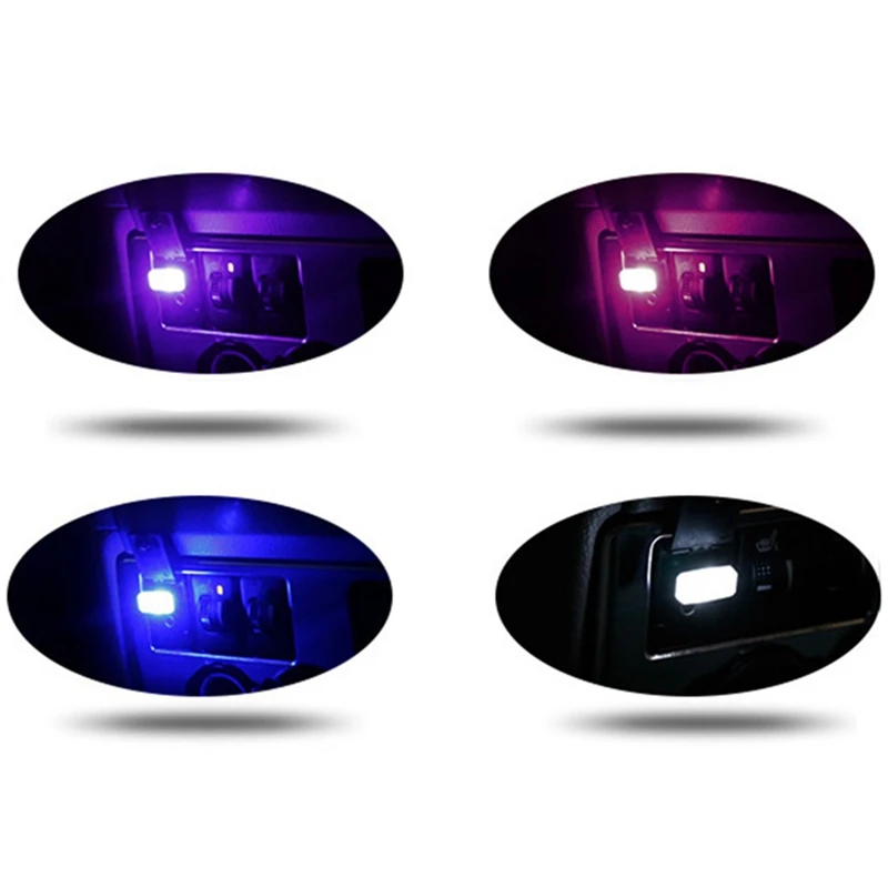 USB LED Atmosphere Lights Universal PC Plug Interior Car Night Light Red/Blue/White Auto Motorcycle Decorative Lamp