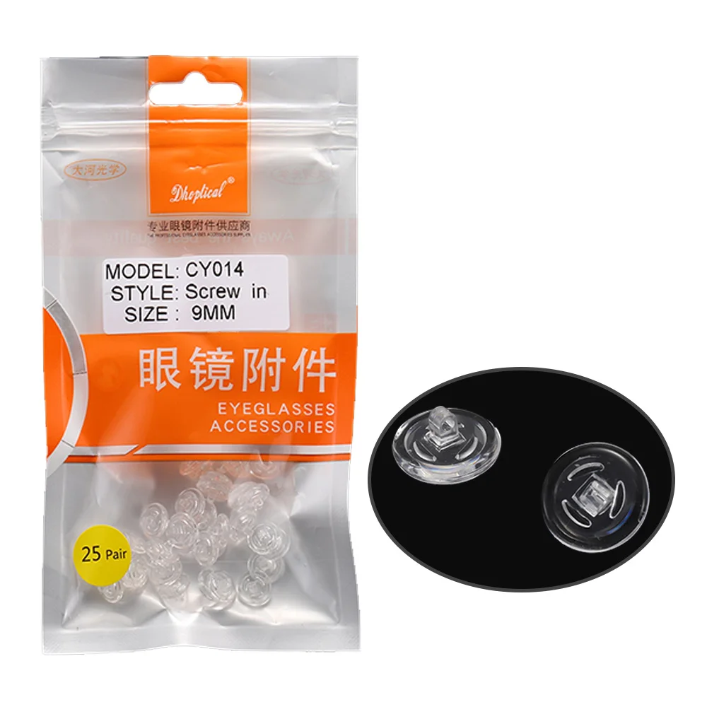 25 pair eyeglasses part nose pad soft material round push in and screw in free shipping by dhoptical