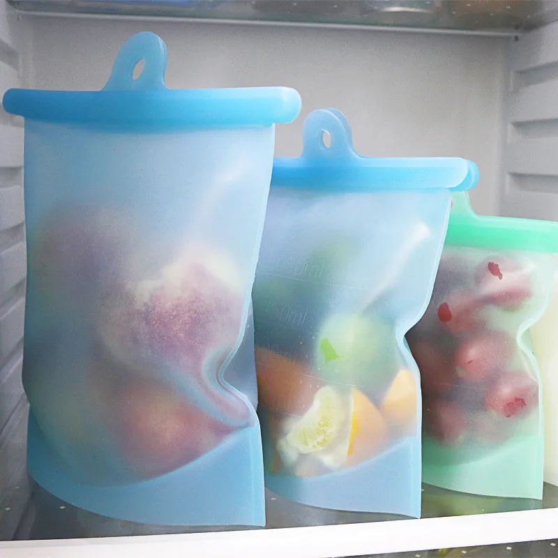 Многоразовый силиконовый мешок для хранения еды Ziplock силиконовые пакеты