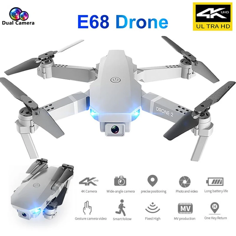 2021 Новый E68 Дрон HD Широкий формат 4K WI-FI 1080P Дроны с видом от первого лица мобильного