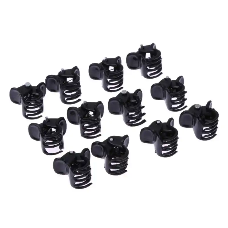 100 ピース バッグファッションプラスチック黒ミニヘアクリップ 6 爪頭飾りエレガントなスタイリッシュなかわいいバレッタスティックヘアピンヘアスタイリングツール Hair Clips Pins Aliexpress