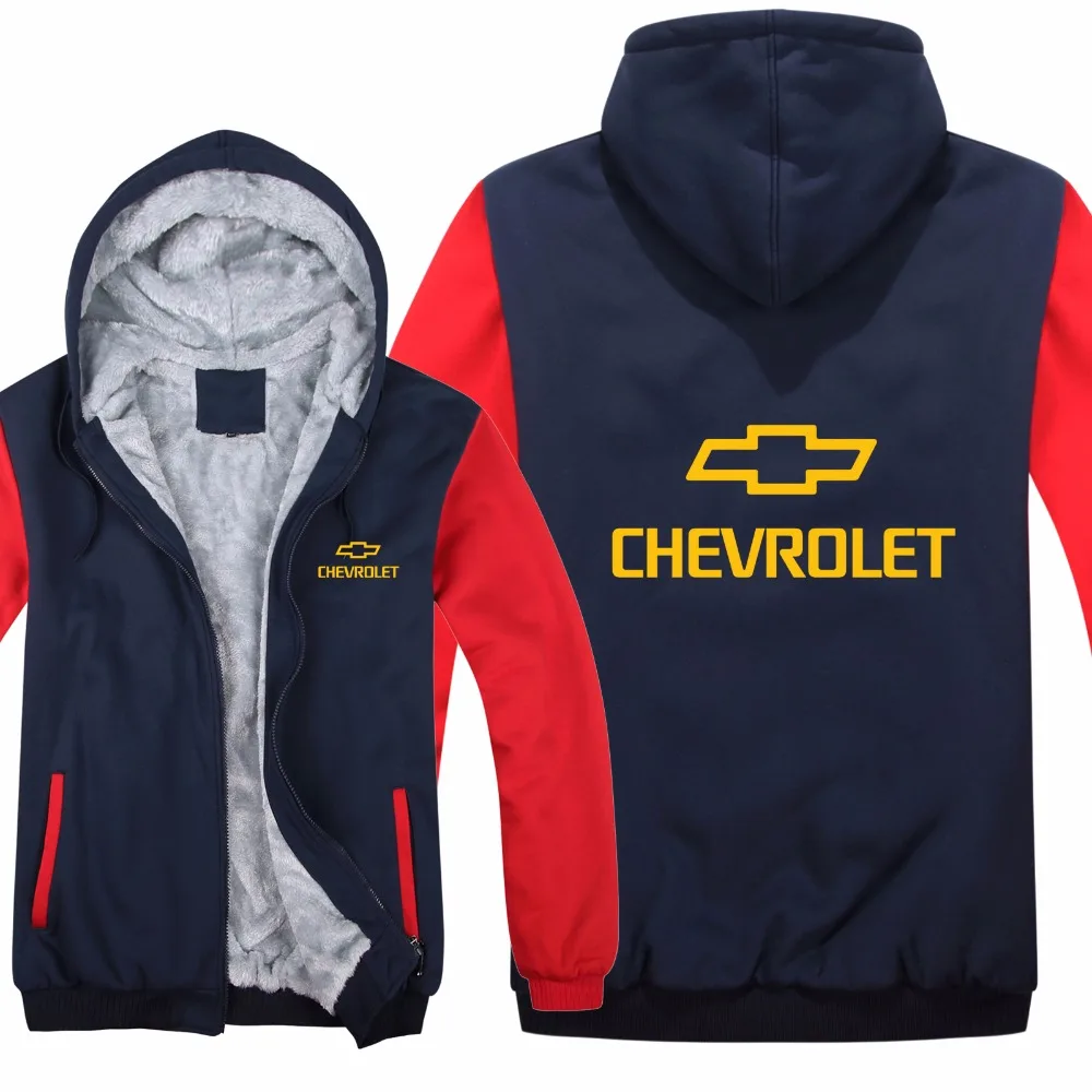 Chevrolet толстовки Мужская куртка зима высокое качество для мужчин повседневная шерстяная подкладка флис Chevrolet свитера с логотипами Толстовка