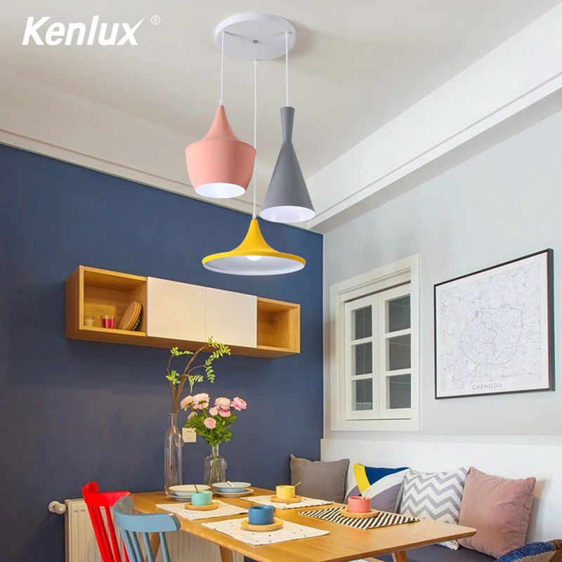 Набор из 3 светильников для обеденного стола разноцветные светодиодные