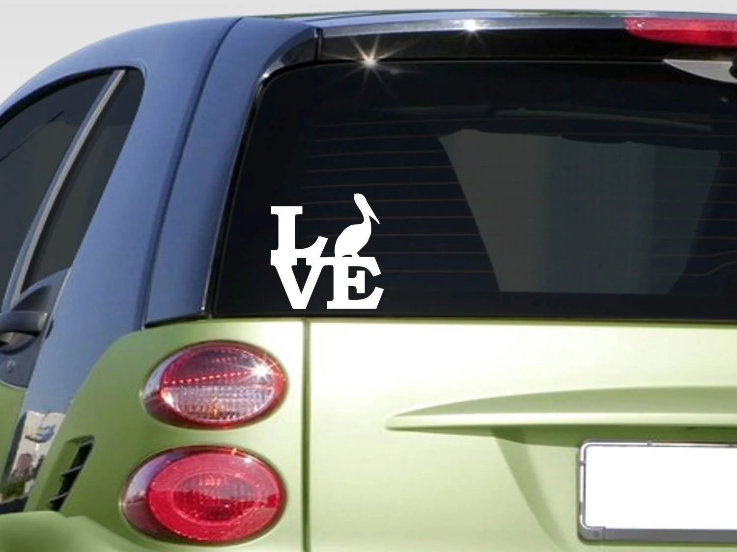 Pelican love Sticker 8&quot Vinyl beach brown pelican zoo bird ocean window | Игрушки и хобби