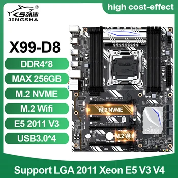 

Jingsha Gaming MotherBoard X99 D8 NVME M.2 Wifi Slot LGA2011-3 USB3.0 SSD Support 8* DDR4 and Xeon E5 V3 Processor