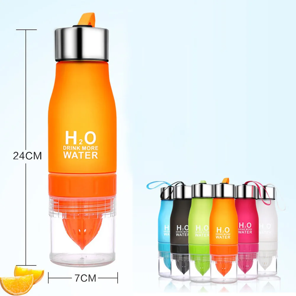 Lemon Cup Top Water Bottle 700ML Lemon Cup Bottle H2O Drink More Water Drinking Bike Bottle Botella De Agua G91030