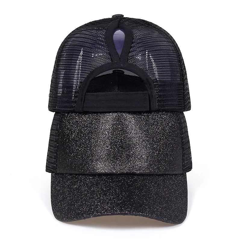 

2019 new summer Mesh cap Ponytail Baseball Cap Women Bun Snapback Mesh Hats Casual Suitable for Sport outdoor Riding Sequin Caps