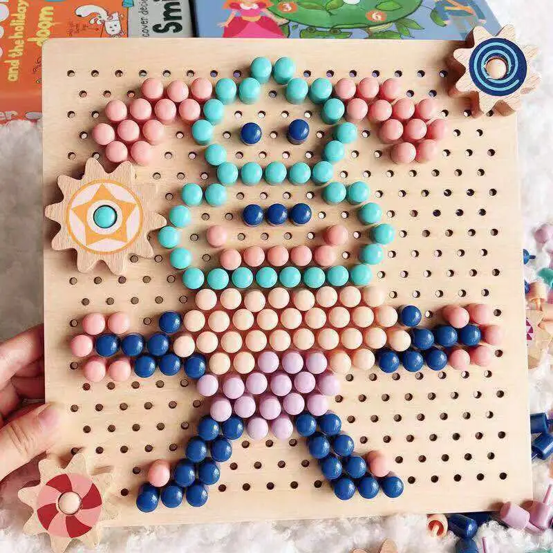 

Mushroom Nail CHILDREN'S Puzzle Educational Toy 4-6-Year-Old Combination Fight Inserted Wooden 1-2-3 a Year of Age Baby Educatio