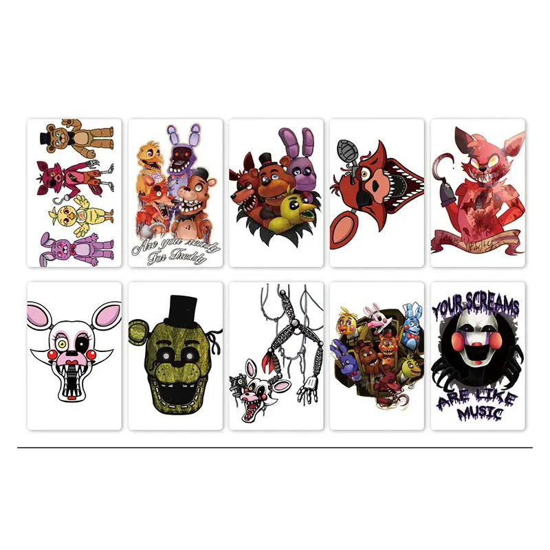 10 шт. Five Nights at Freddy's карта аниме наклейка s DIY Водонепроницаемая крапленая карта наклейка Дети стикерные игрушки для детей коллекция подарок