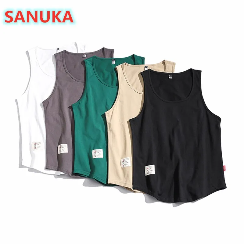 Новинка 5XL топ на бретелях Katoen Zomer Strand Tanktop Losse Mannen оверсайз модная футболка Japanse