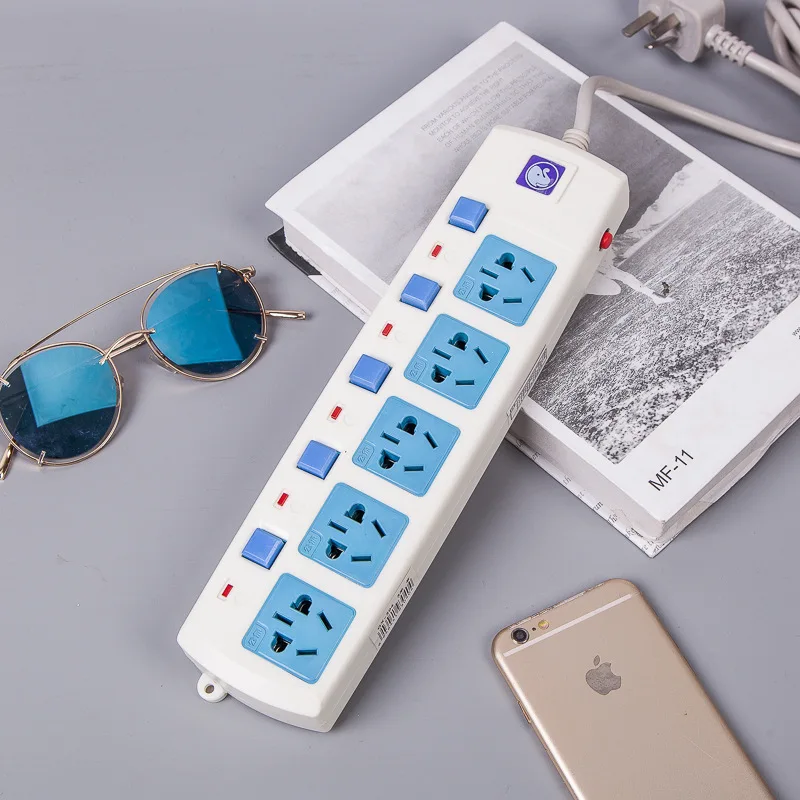 [Cooper Wires Socket] Power Strip 2500W Outlet Strips Electromagnetic Furnace Only Socket with Line Drag Wiring Board Household