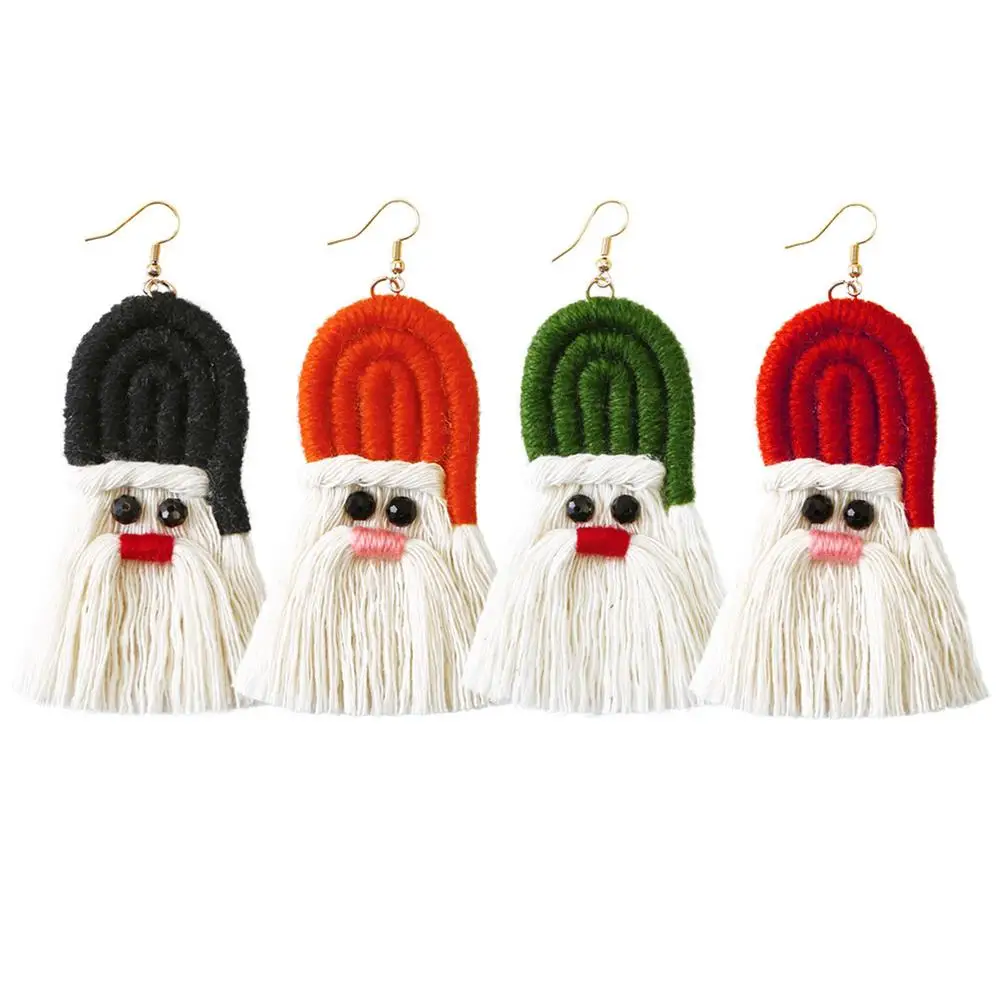 Funny Long Tassel Christmas Series Earrings Santa Claus Shape Xmas Earring Women Girls Christmas Gift 1