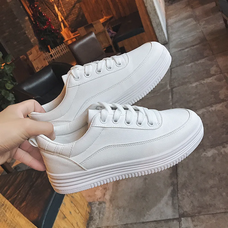 

Solid Color 2019 Shoe Women's Casual Low Top Versatile MacBook New Style White 2 Days Shoes Lace up Front Shoes