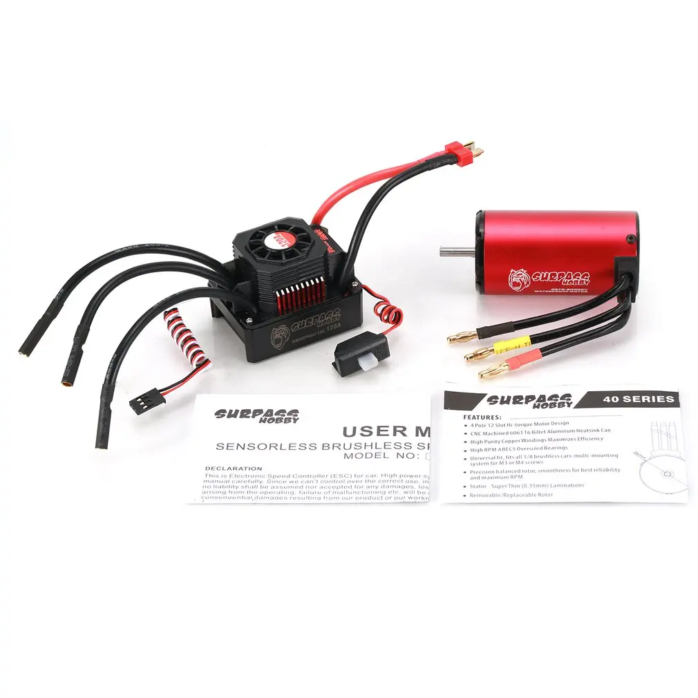 

SURPASSHOBBY KK 4076 2000KV Brushless Motor with 120A Waterproof Speed Controler ESC professional brushless motor for 3S 4S 1: