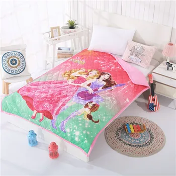 

pink quilt for summer duvet single twin size bedding girls bedroom decor 150*200 cm cotton fabric Disney brand name doona Kids
