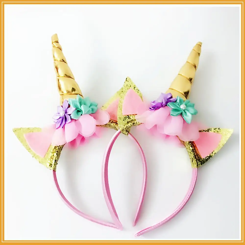 Вечерние обручи с единорогом на день рождения Милая Детская повязка голову