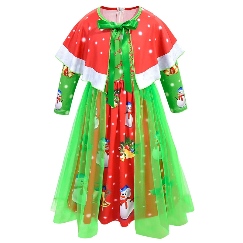 

Cute Girls Santa Claus Dress Christmas Costume for Kids Christmas Elf 5-14 Years Old Dress Up Carnival Holiday Party Clothing