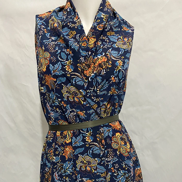 Винтажный цветочный принт в богемном стиле 100% чистый шелк крепдешиновая ткань