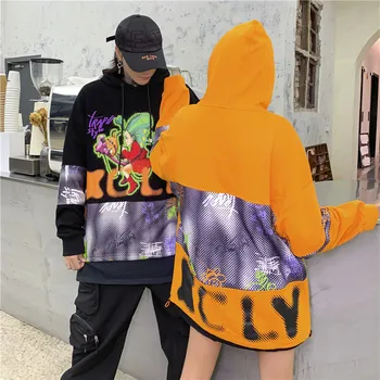 

Fashion Cartoon Print Hoodie Men Streetwear Hip Hop Harajuku Sweatshirt Casual Loose Hooded Pullover Streetwear Anime Hoodies