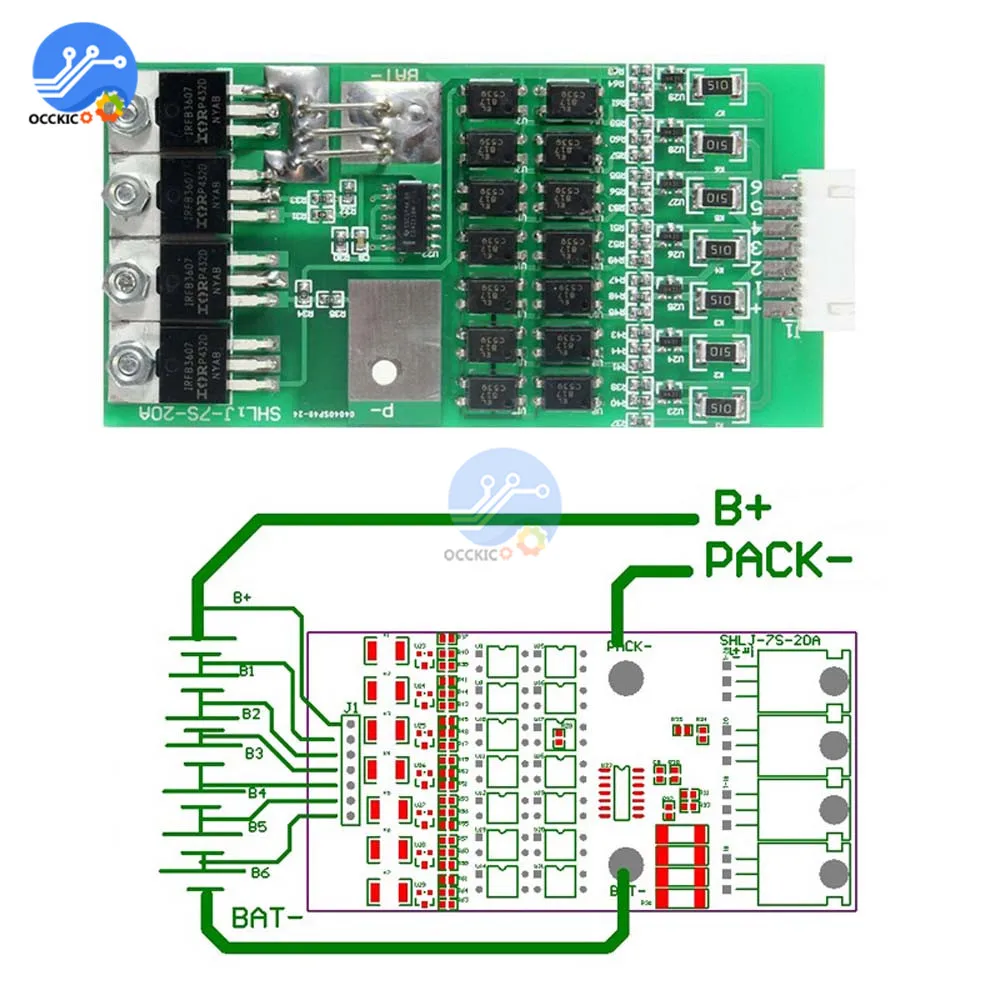 BMS 7S 20A 4V 18650 литий-ионный аккумулятор зарядное устройство плата power Bank защита батареи PCB с кабелем для дрели моторов