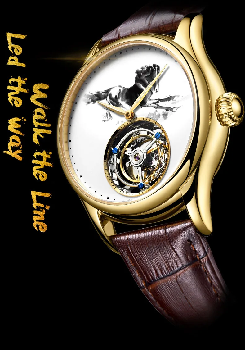 2019 Kopeck Real Tourbillon часы мужские Зодиак лошадь Сапфир кристалл механические наручные часы мужской турбийон китайский бренд часы