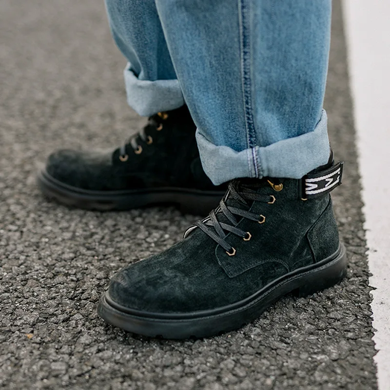 

Northern Boundary MEN'S SHOES Shu 2019 New Style Autumn And Winter MEN'S SHOES Hight-top Martin Boots Trend Retro Versatile Leis