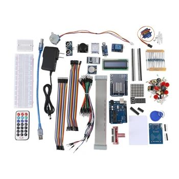 

Ultimate Full Version Uno R3 Starter Learning Kit, for Arduino 1602 Lcd Servo Motor Relay Rtc 8-Segment LED Display 3.3V/5V Soun