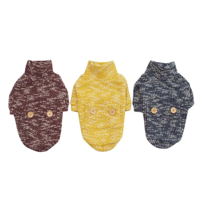 

#2Warm Winter Dog Sweater with Pocket High Collar Cloth for Winter and Autumn Puppy Cloth for Pet Dog Puppy Supplies CM