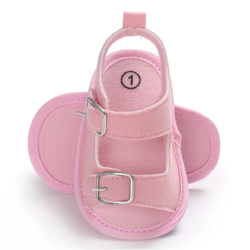 Летние сандалии для маленьких мальчиков и девочек; однотонные слипоны для малышей; Детские сандалии из искусственной кожи; 0-18 месяцев
